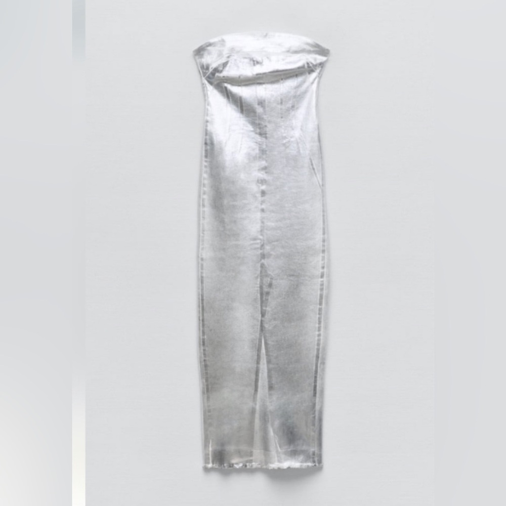 🌟NWT🌟Zara Fitted Metallic Dress - Picture 3 of 12